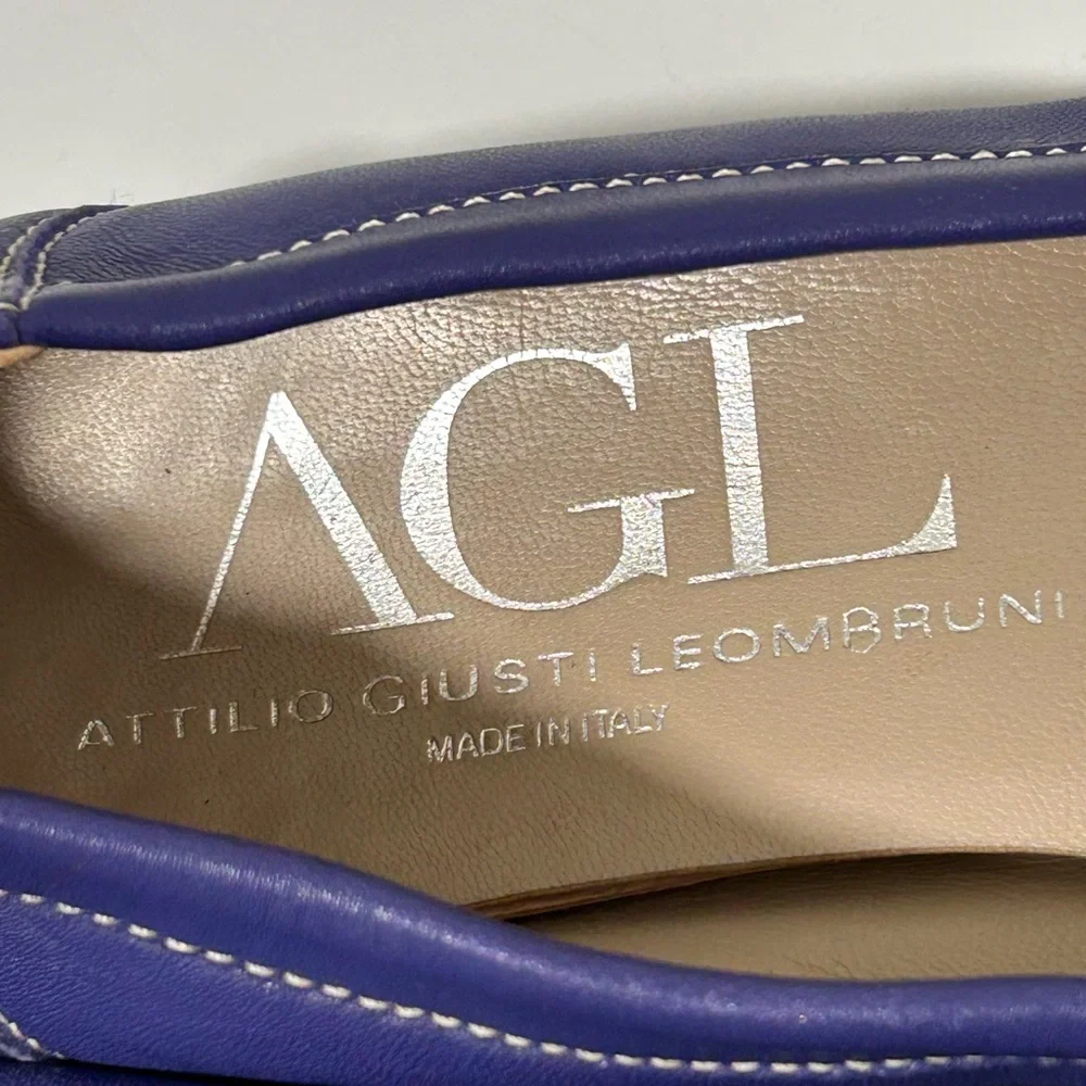 Attilio Giusti Leombruni Ballet Flats Purple Silver Size 8 - Picture 10 of 15